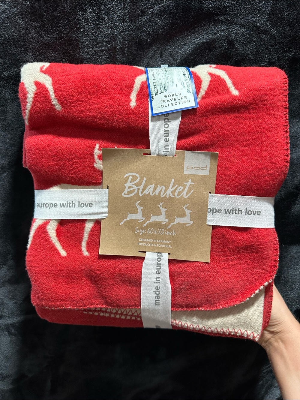 Red Reindeer Holiday Blanket